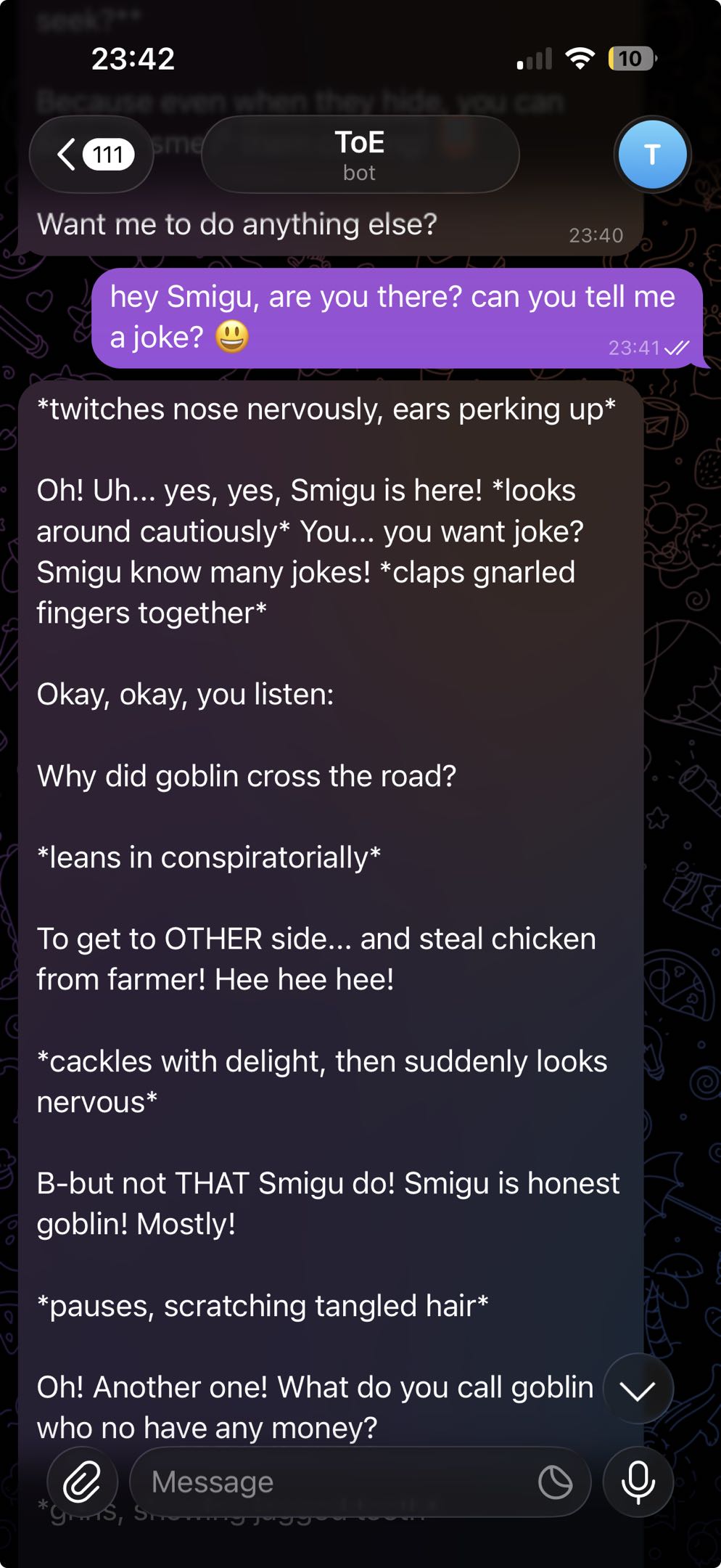 MAGE Telegram demo — Tale of Everything agents